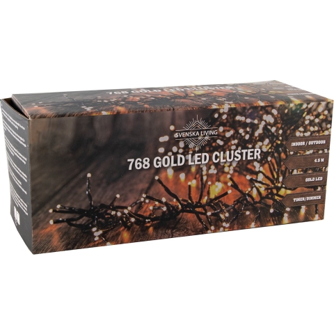 Svenska Living Kerstverlichting - 768 lampjes - goud - 450 cm -