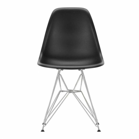 Vitra Eames DSR Stoel Verchroomd Onderstel Deep Black
