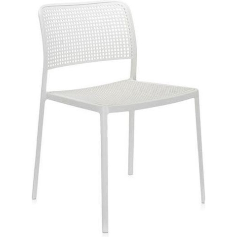 Kartell Audrey Tuinstoel Wit Met Wit Frame Zonder Armleuningen