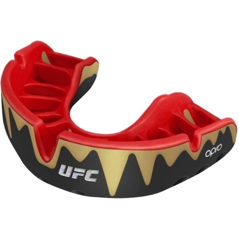 Opro 791001 UFC Platinum Elite Fit Mouthguard - Black-Gold-Red - SR