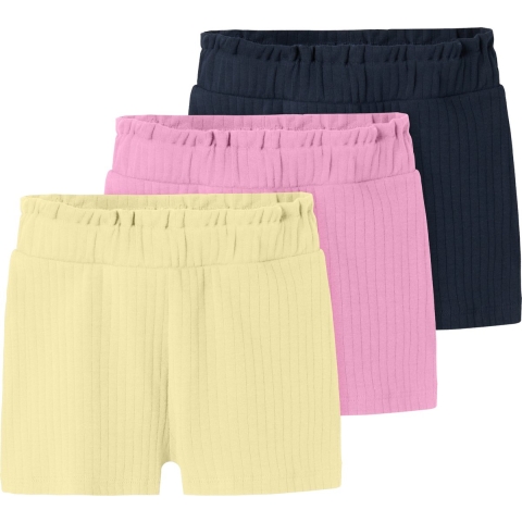 Name It Shorts - Rib - NmfSurajali - 3-pack - Roze Frosting/W Pa - Name It - 4 jaar (104) - Shorts