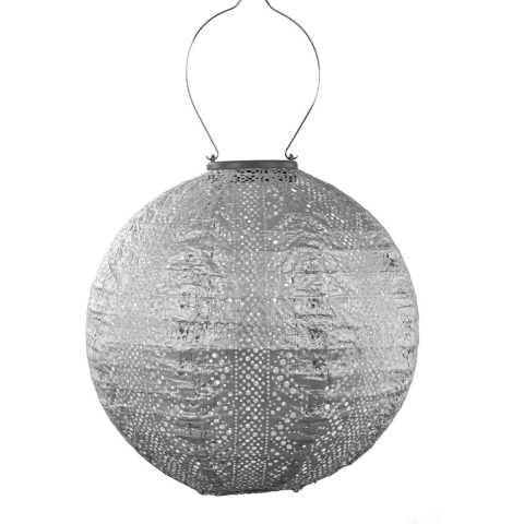 Round dia. 30 cm Lace zilver lampion - Lumiz