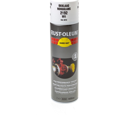 Rust-Oleum Hard Hat Topcoat Spray - Wit - 0,5L