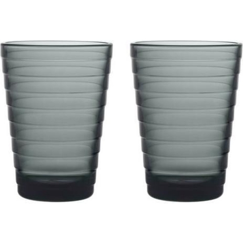 Iittala Aino Aalto Glazen 33cl Set Van 2 Donkergrijs