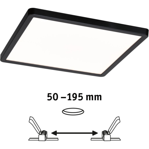 Paulmann PAULMANN 79967 LED-inbouwpaneel 16 W Warmwit Zwart