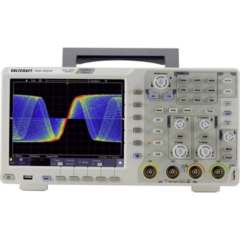 VOLTCRAFT DSO-6204F Digitale oscilloscoop 200 MHz 4-kanaals 1 GSa/s 10000 kpts 8 Bit Digitaal geheugen (DSO), Functiegenerator 1 stuk(s)