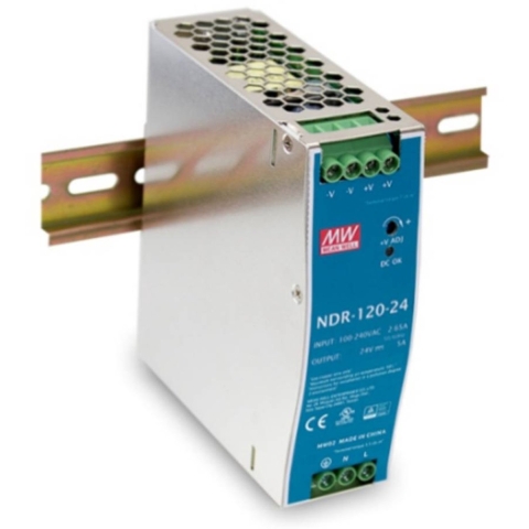 Mean Well NDR-120-48 DIN-rail netvoeding 48 V/DC 2.5 A 120 W Aantal uitgangen: 1 x Inhoud: 1 stuk(s)
