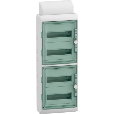 Schneider Electric 13988 Mureva Verdeler voor vochtige ruimtes Opbouw (op muur) Aantal groepen: 48 Aantal rijen: 4 Inhoud: 1 stuk(s)
