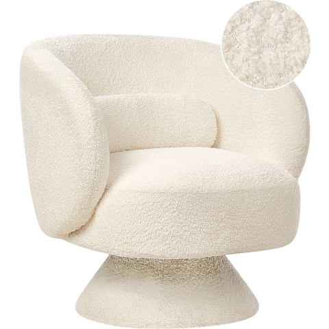 Beliani - LIEKSA - Fauteuil - Off-white - Bouclé