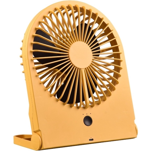 Trio Leuchten Tafelventilator Breezy H 23 cm oplaadbaar geel