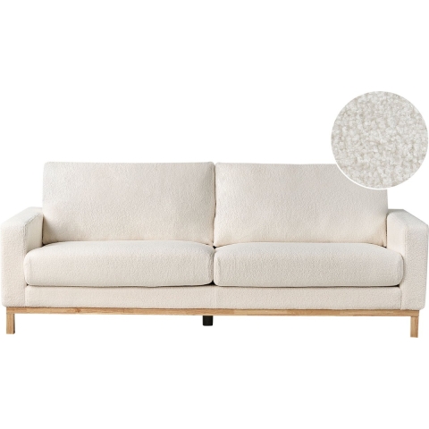 Beliani - SIGGARD - Driezitsbank - Wit - Bouclé