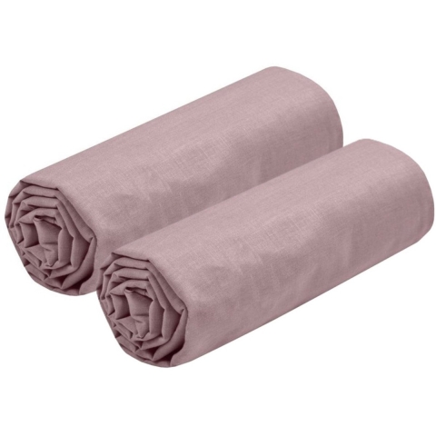 Hoeslaken Eden - 2x - 2-persoons - 160 x 200 cm - oudroze - hotelkwaliteit - katoen - 30 cm dikte -