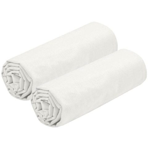 Hoeslaken Eden - 2x - twijfelaar - 140 x 190/200 cm - ivoorwit - hotelkwaliteit - katoen - 30 cm mat -