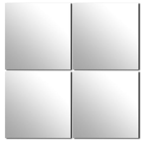 Plak spiegel tegels - 20x stuks - glas - zelfklevend - 30 x 30 cm - vierkant -