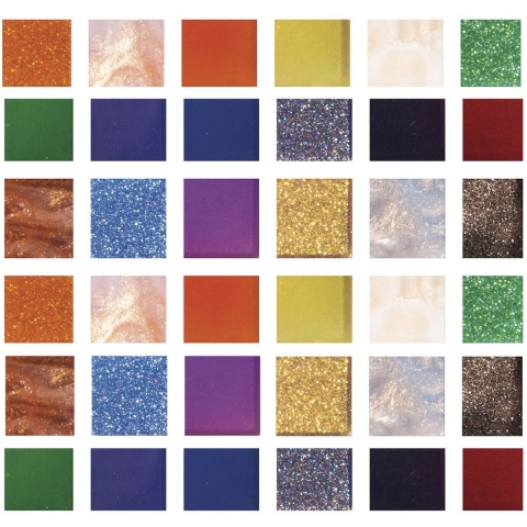 Mozaiek steentjes - diverse kleuren - 3810x stuks - 1 x 1 cm formaat - hobby artikelen -