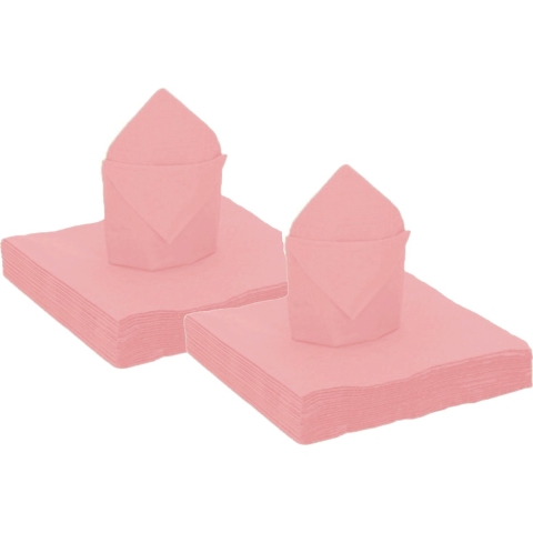 100x stuks feest servetten roze - 40 x 40 cm - papier -