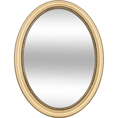 Atmosphera Spiegel/wandspiegel - ovaal - 53 x 40 cm - mdf hout/glas - goud - ornament rand -