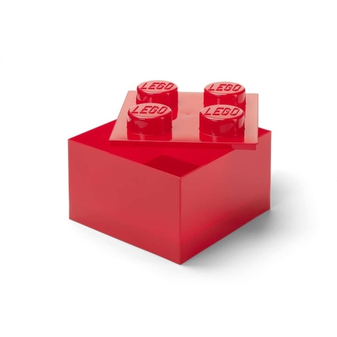 LEGO® Storage Opbergbox - 4 Knoppen - Translucent Rood - LEGO® Storage - OneSize - Box