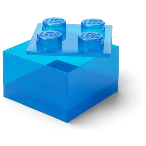LEGO® Storage Opbergbox - 4 Knoppen - Translucent Blue - LEGO® Storage - OneSize - Box