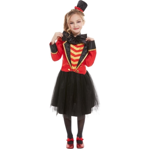 Smiffys Kostuum - Deluxe Ringmaster - Rood/zwart - Smiffys - 4-6 jaar (104-116) - Kostuum