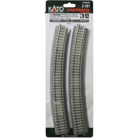 H0 Kato Unitrack 2-251 Gebogen rails 4 stuk(s)