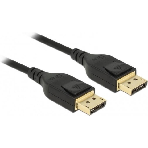 Delock 85663 DisplayPort-kabel DisplayPort Aansluitkabel DisplayPort-stekker 5 m Zwart Vergulde steekcontacten, Verdraaid, Afgeschermd (drievoudig), 4K UHD, 8K