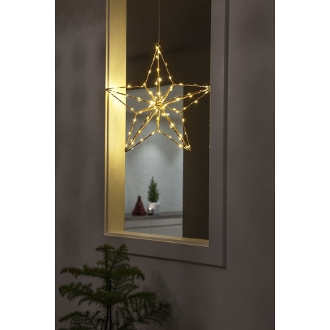 Konstsmide 1802-993 Deurkrans met verlichting Ster Barnsteen LED Zilver Energielabel: G (A - G)