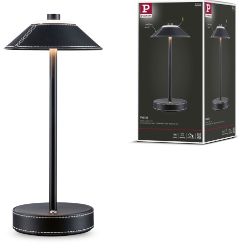 Paulmann Pellini 71173 Tafellamp met accu LED 2 W Zwart, Zwart (mat)