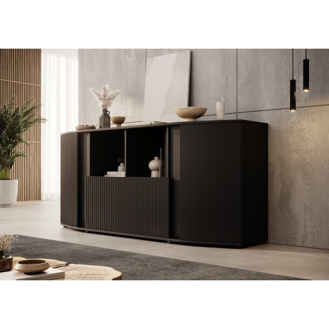 Meubella Dressoir Minsk - Zwart - 179 cm