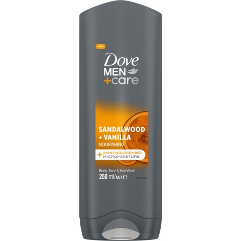 6x Dove Douchegel Men+ Care Sandalwood&Vanilla 250 ml