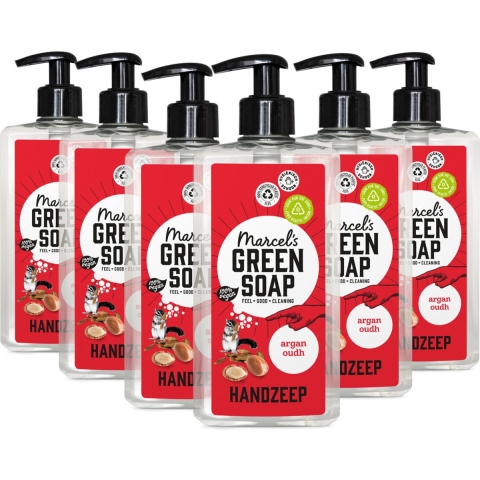 6x Marcel's Green Soap Handzeep Argan&Oudh 500 ml