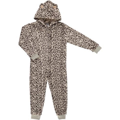 Zachte luipaard/cheetah print onesie voor dames wit maat L/XL L/XL -