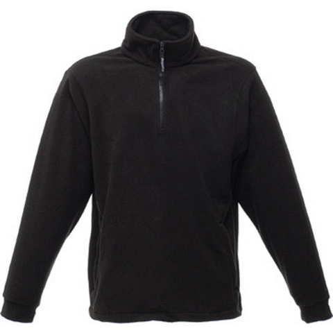 Warme fleece trui Thor - zwart - voor heren - halsrits - polyester fleece S -