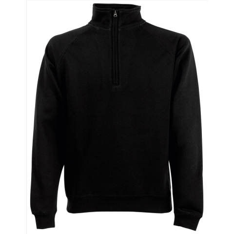 Fruit of the Loom sweater voor heren met halsrits - Zwart - Katoen/polyester L (EU 52) -