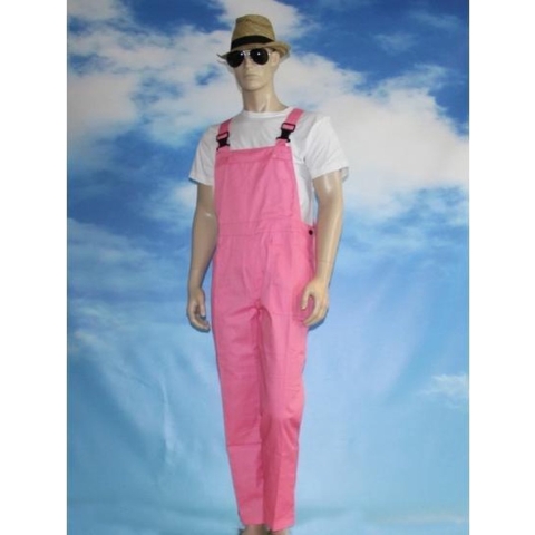 Carnaval verkleed tuinbroek voor volwassenen - roze - werk overall XS -