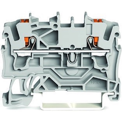WAGO 2202-1201 Doorgangsklem 5.20 mm Push-In-klem Grijs 100 stuk(s)