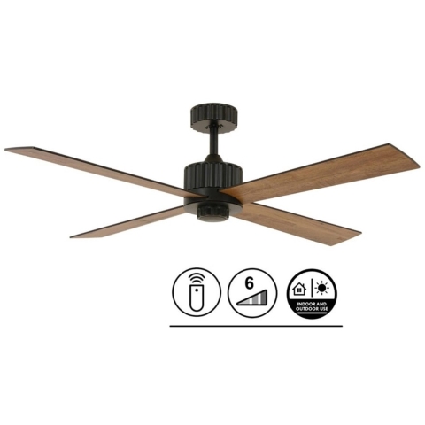 Lucci Air Plafondventilator Airfusion Newport Zwart 9W Led Ø 137cm