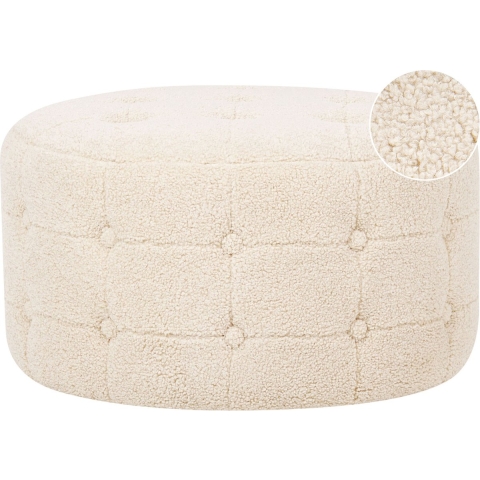 Beliani - TAMPA - Poef - Beige - Bouclé