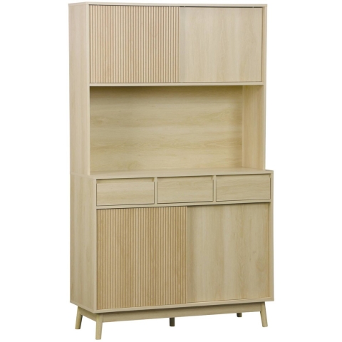 sweeek - Dressoir, decor hout 4 deuren 3 lades 110 cm