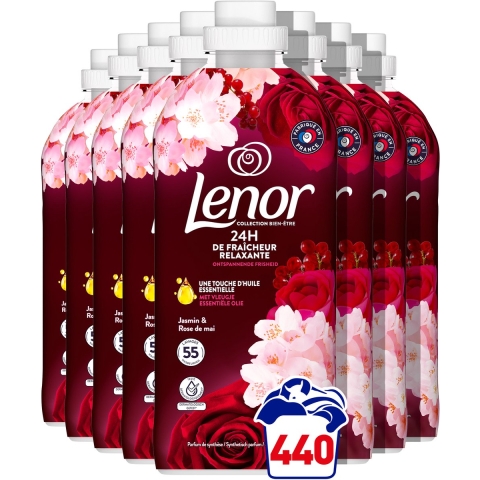 8x Lenor Wasverzachter Jasmijn&Rose de Mai 55 Wasbeurten 1155 ml