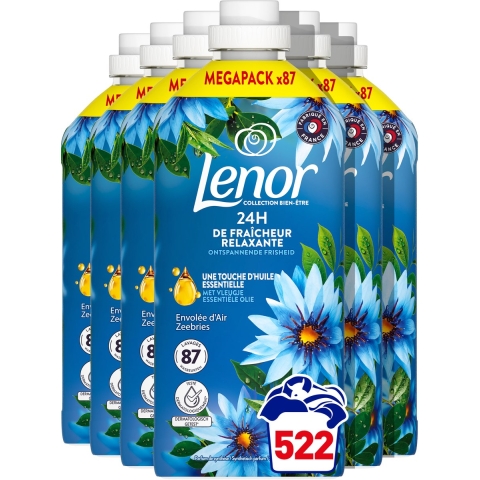 6x Lenor Wasverzachter Zeebries 87 Wasbeurten 1872 ml