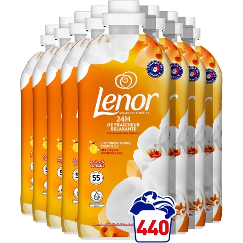 8x Lenor Wasverzachter Amber&Orchidee 55 Wasbeurten 1155 ml