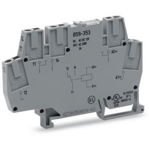 WAGO 859-358 Relaisklem Nominale spanning: 230 V/AC Schakelstroom (max.): 5 A 1x wisselcontact 1 stuk(s)