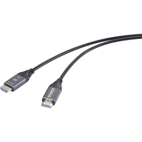 SpeaKa Professional SP-12842672 HDMI-kabel HDMI / Glasvezel Aansluitkabel HDMI-A-stekker, HDMI-A-stekker 40 m Zwart 8K UHD, Active Optical Cable (AOC)