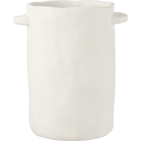 J-Line bloempot Lang Hangend Gustave - cement - wit - 29.5 cm hoog