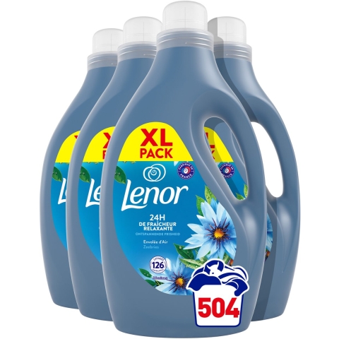 4x Lenor Wasverzachter Zeebries 126 Wasbeurten 2650 ml