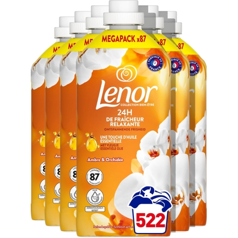 6x Lenor Wasverzachter Amber&Orchidee 87 Wasbeurten 1872 ml