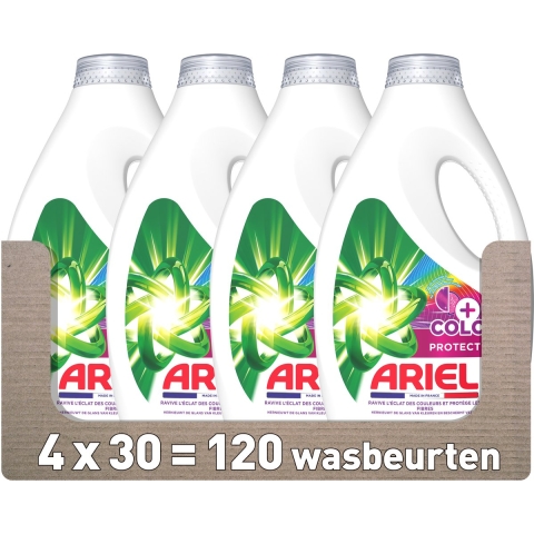4x Ariel Vloeibaar Wasmiddel +Extra kleurbescherming 30 Wasbeurten 1,35 liter