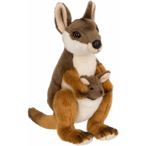 Bon Ton Toys Knuffel - 19 cm - WWF - Wallaby met Joey - Bruin - Bon Ton Toys - OneSize - Knuffel