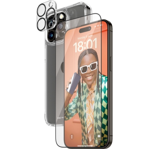 PanzerGlass 3-in-1 Ultra Wide Fit Bundle Glass + Case + Lens Set (hoesje + beschermglas) Apple iPhone 15 Pro Max